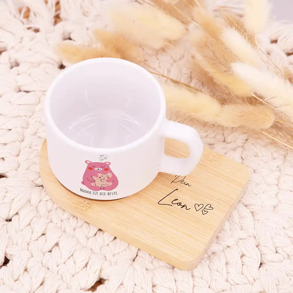 Personalisierte Tasse mit Namen Muttertag BĂ€r Mama & Kind â alle Ansichten