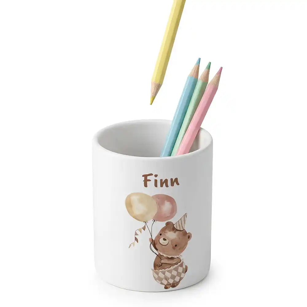 ZahnbĂŒrstenhalter Kinder BĂ€r Geburtstag - mit Namen aus Keramik