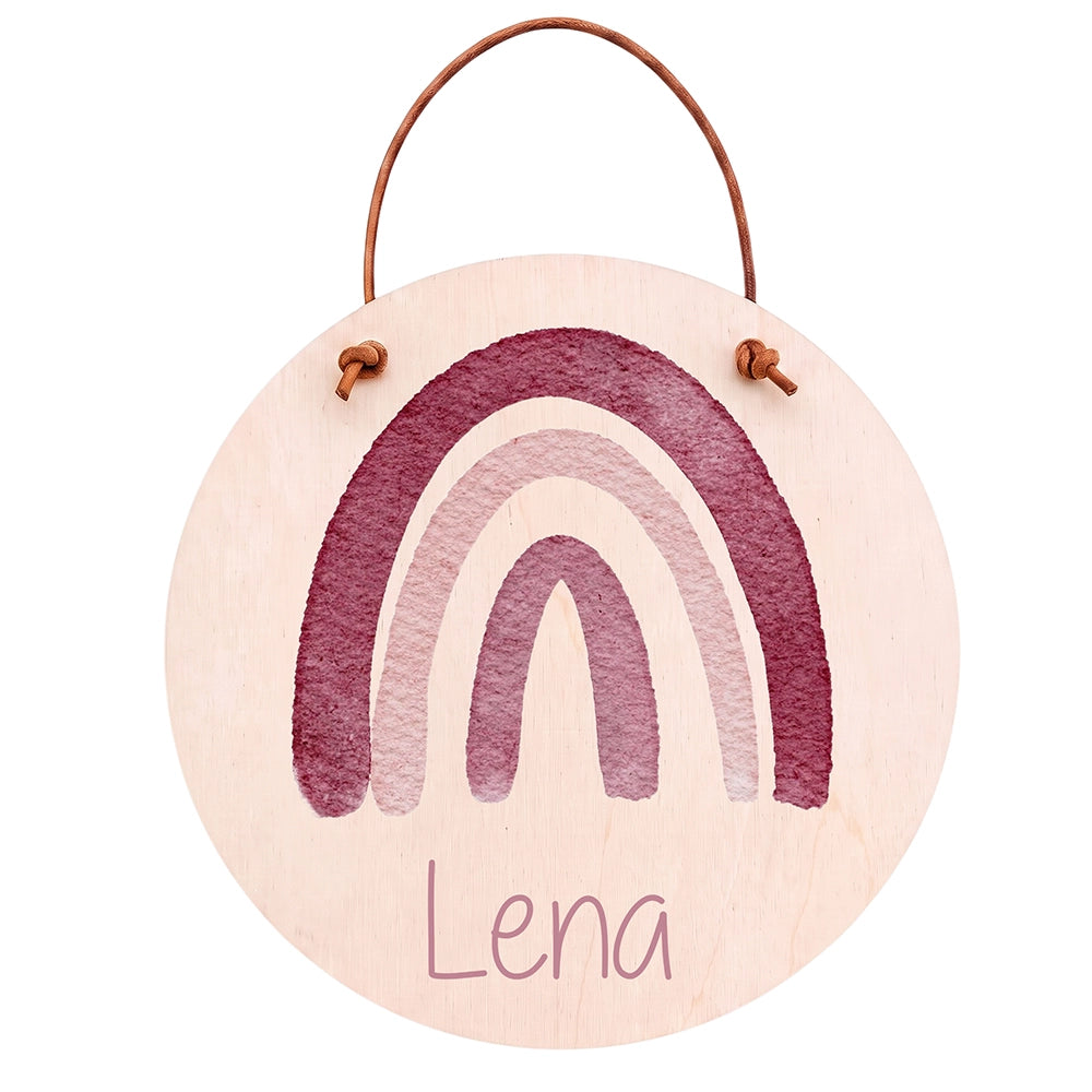 Türschild Kinderzimmer personalisiert mit Name Regenbogen