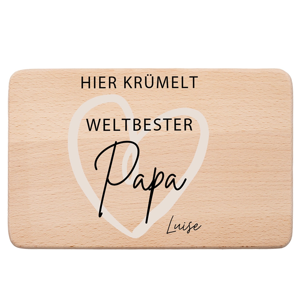 Frühstücksbrettchen Holz Weltbester Papa mit Gravur - Geschenk Vatertag