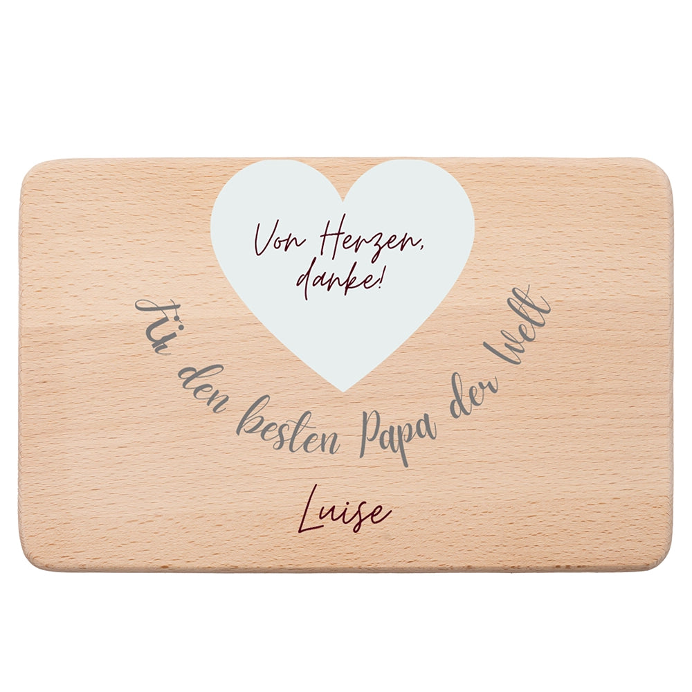 Frühstücksbrettchen Holz Für den besten Papa der Welt mit Gravur - Geschenk Vatertag