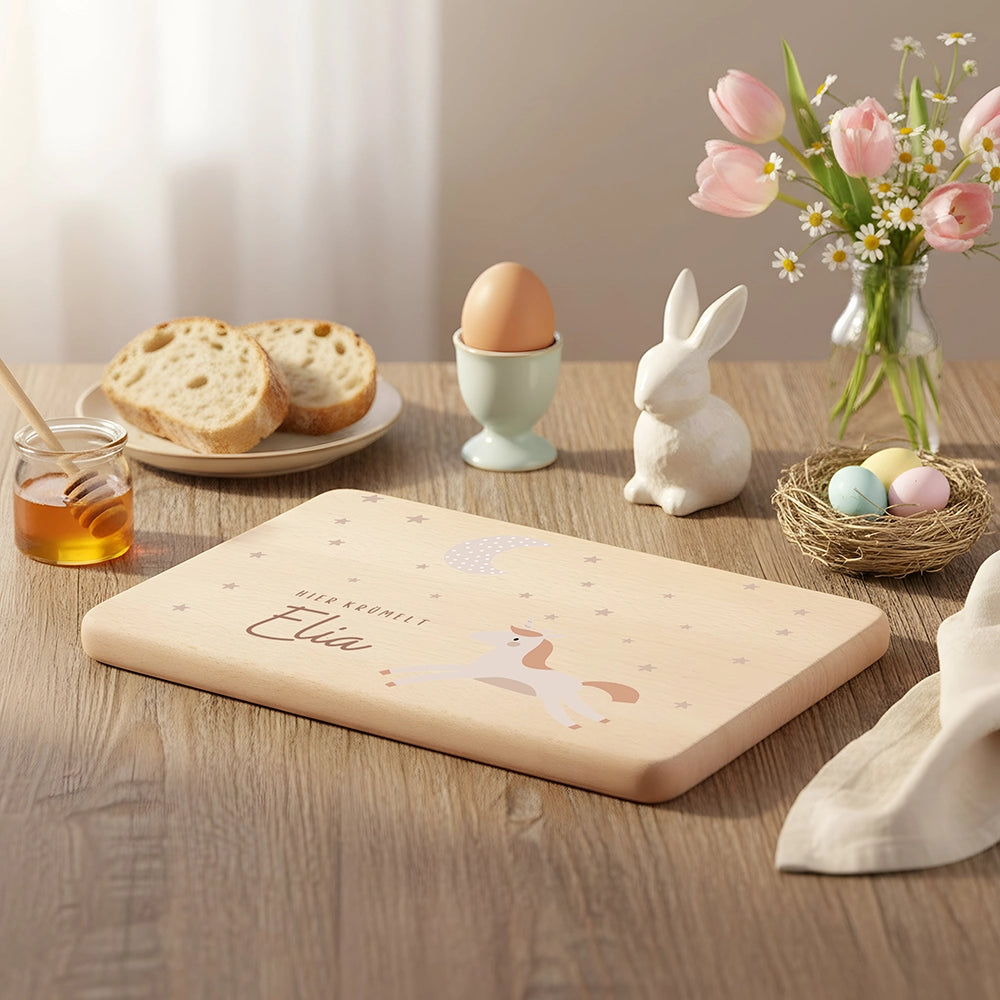 Frühstücksbrettchen Holz Einhorn