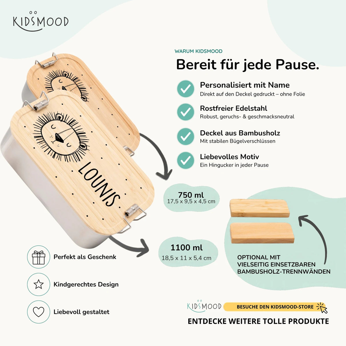 Brotdose personalisiert Löwenkopf