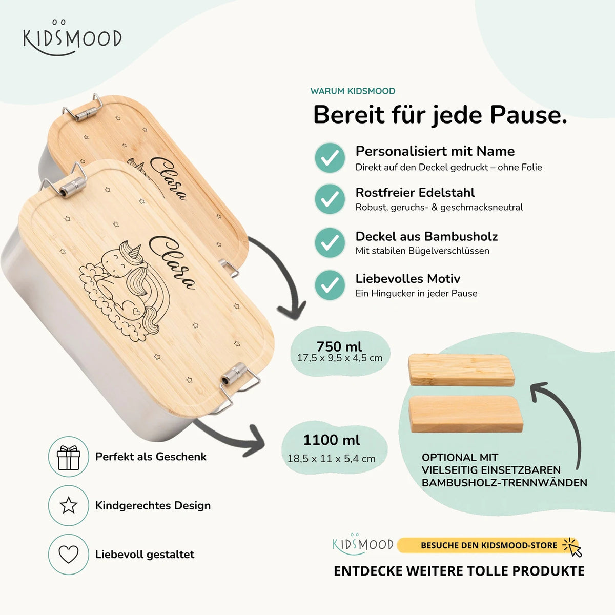 Brotdose personalisiert Einhorn