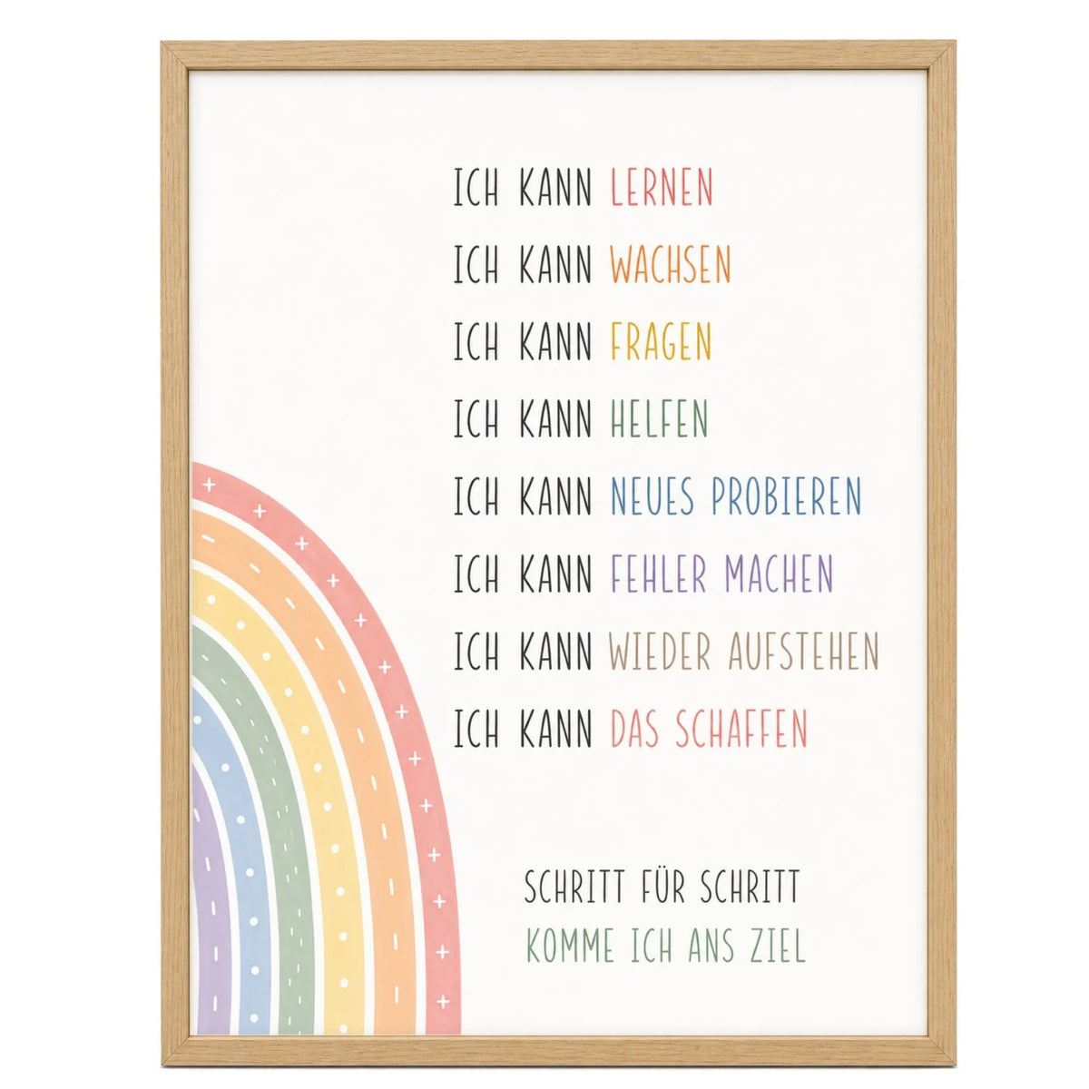 Affirmationsposter „Minimal Ich kann“ fürs Kinderzimmer – Kinderposter mit positiven Botschaften, 30 × 40 cm