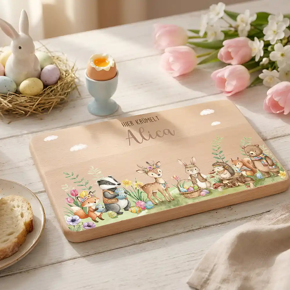 Frühstücksbrettchen Ostern - Waldtiere Ostern
