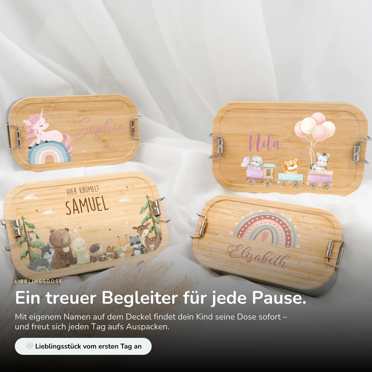 Brotdose Kinder personalisiert - Tiere Eisenbahn
