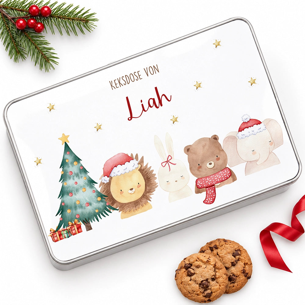 Keksdose aus Metall personalisiert - Weihnachten