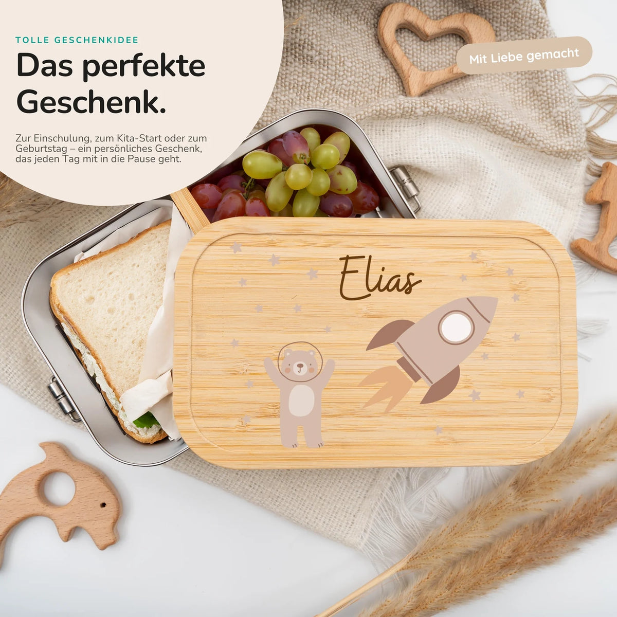Brotdose Kinder personalisiert - Astronaut