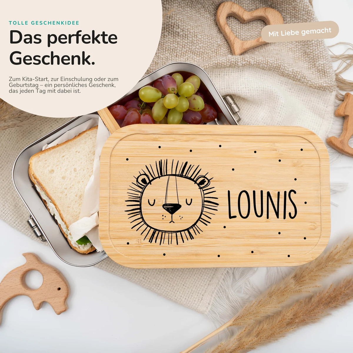 Brotdose personalisiert Löwenkopf