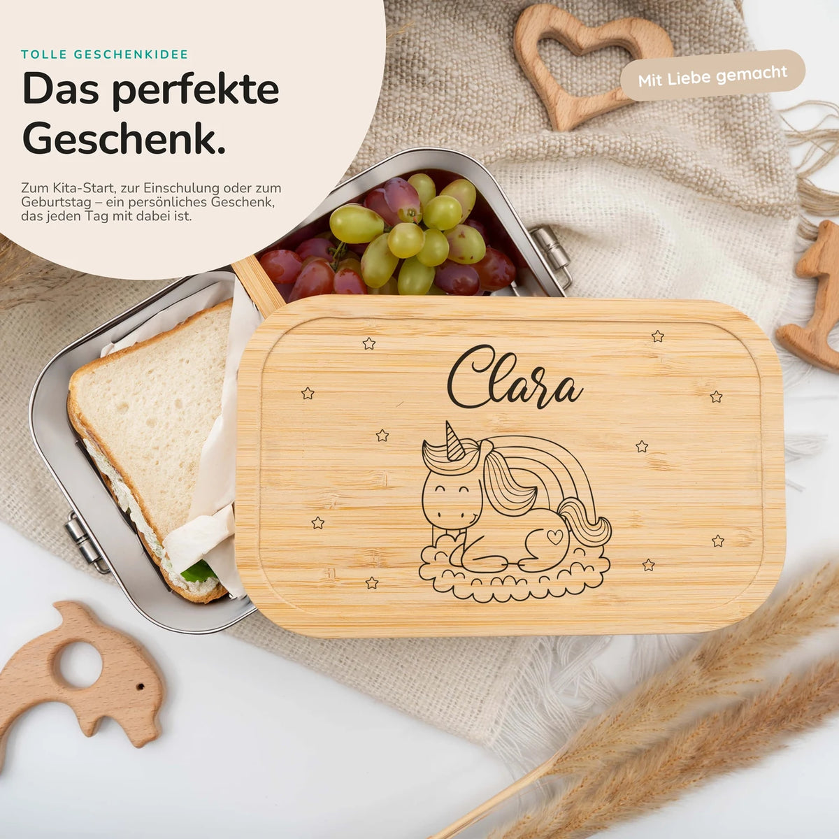 Brotdose personalisiert Einhorn