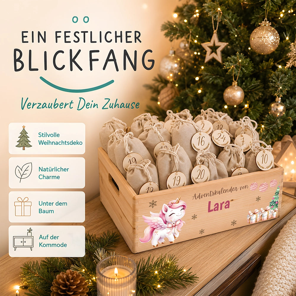 Personalisierter Adventskalender zum Befüllen - Einhorn