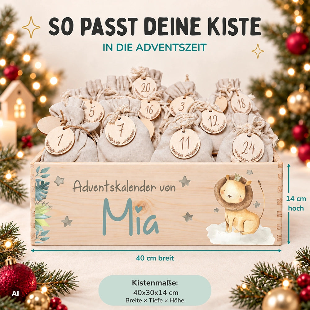 Personalisierter Adventskalender zum Befüllen - Löwe