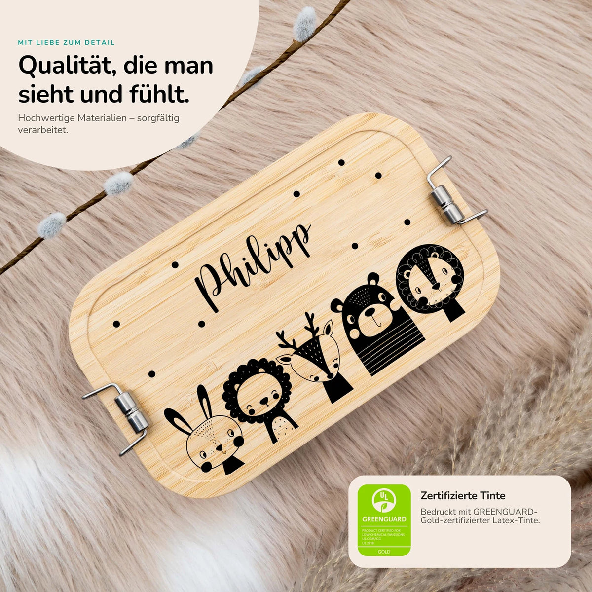 Brotdose personalsiert Tierfamilie