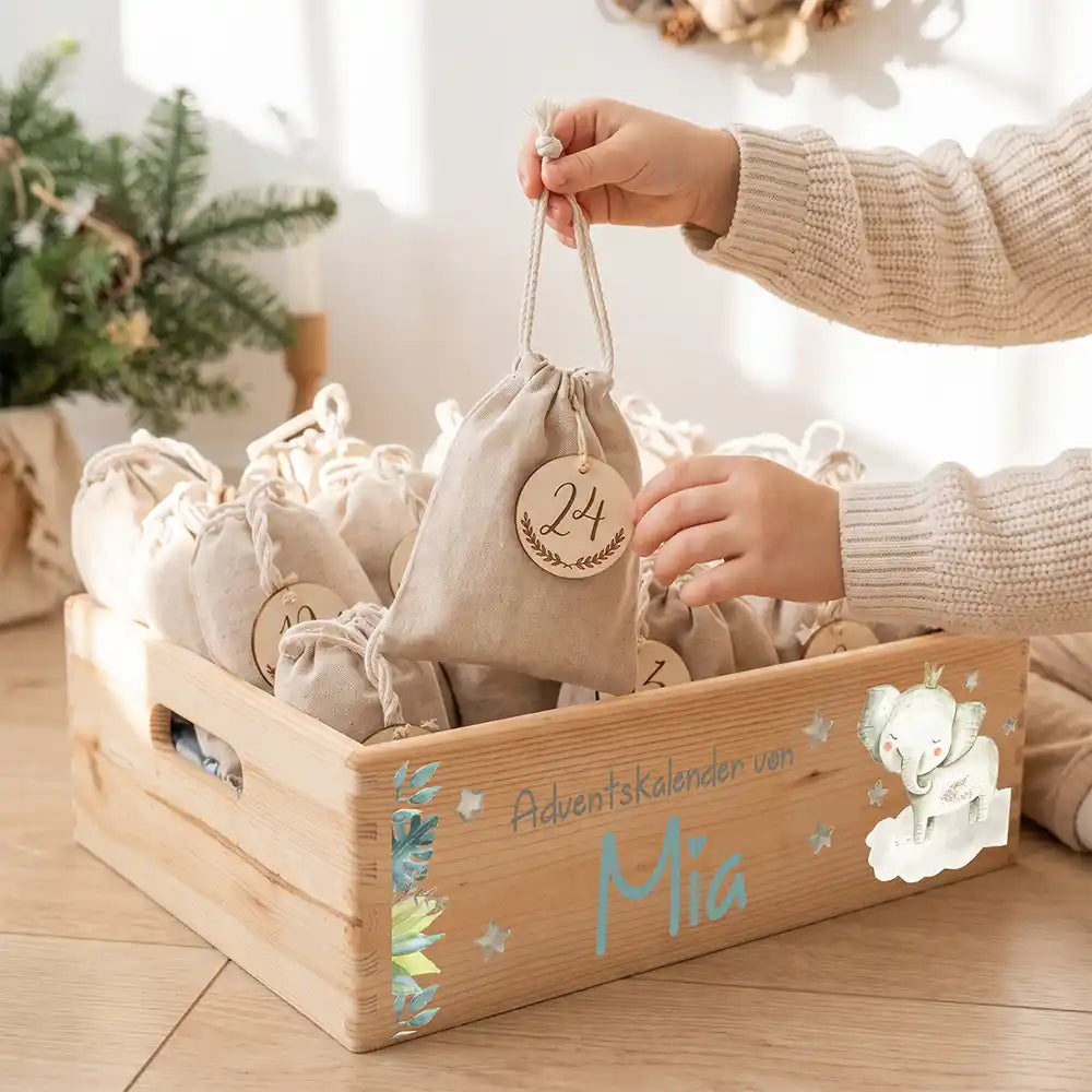 Personalisierter Adventskalender zum Befüllen - Elefant