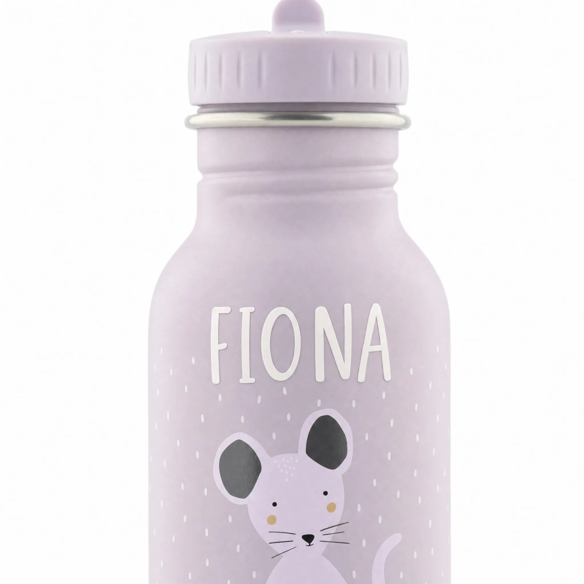 Trixie Trinkflasche Kinder Maus, für Kita und Schule, mit Wunschname
