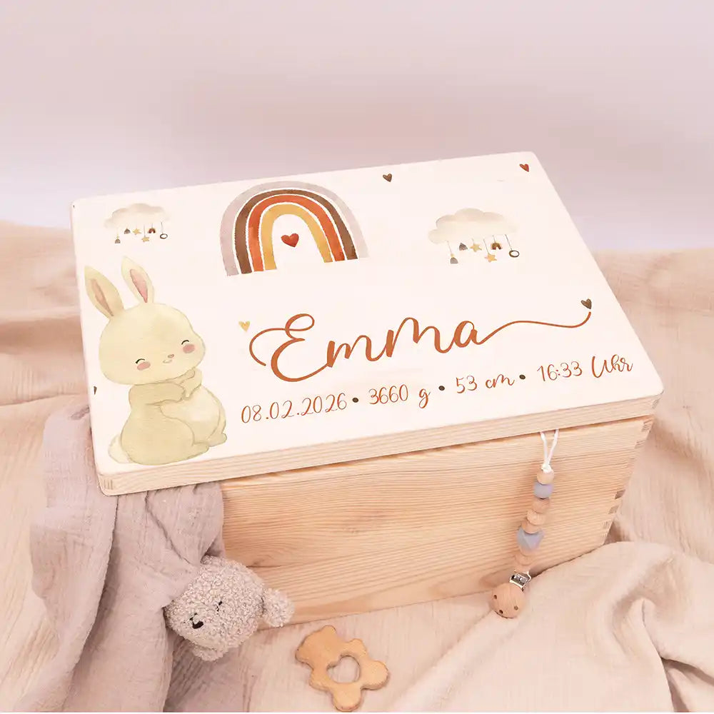 Erinnerungsbox Baby - Hase Boho