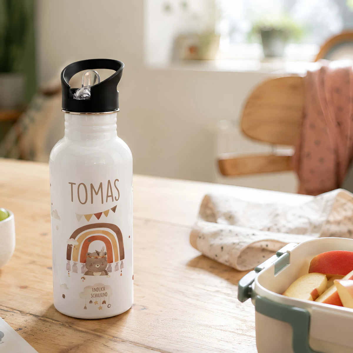 Trinkflasche Kinder Edelstahl - Boho Bär