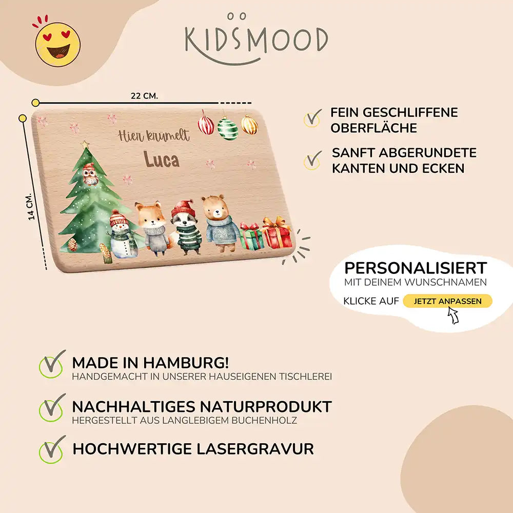 Frühstücksbrettchen Weihnachten - Weihnachtsglück