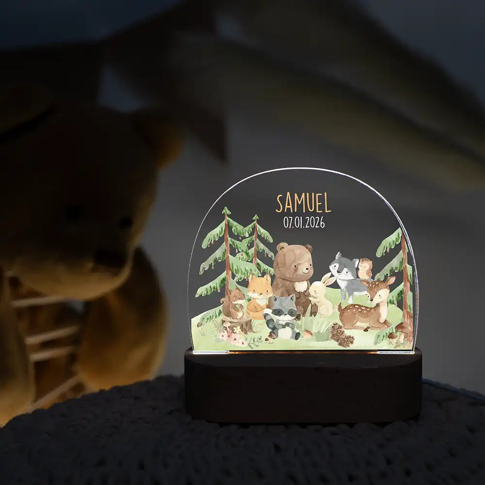 Nachtlicht Kinder personalisiert - Süße Tierfreunde