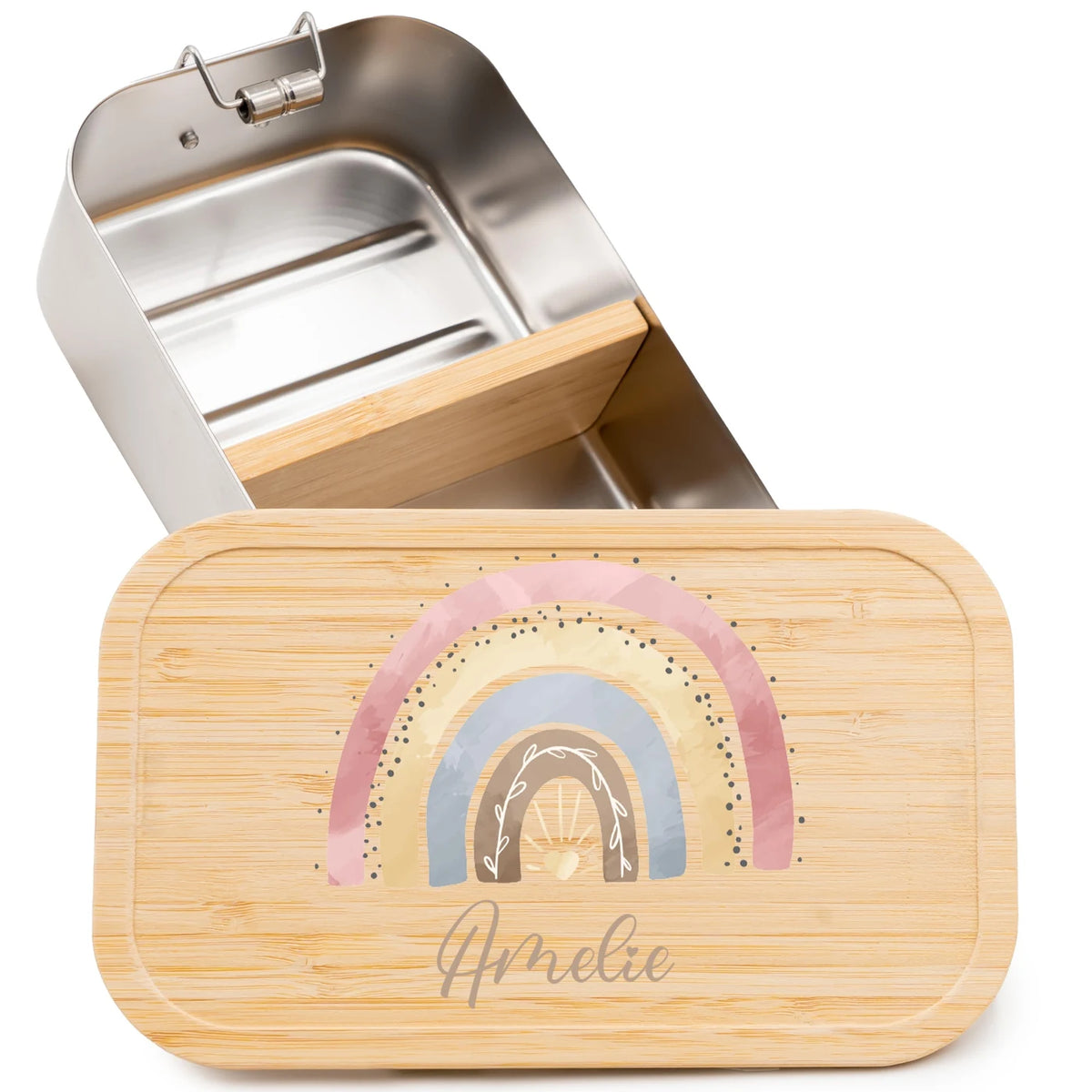 Brotdose Kinder personalisiert - Regenbogen