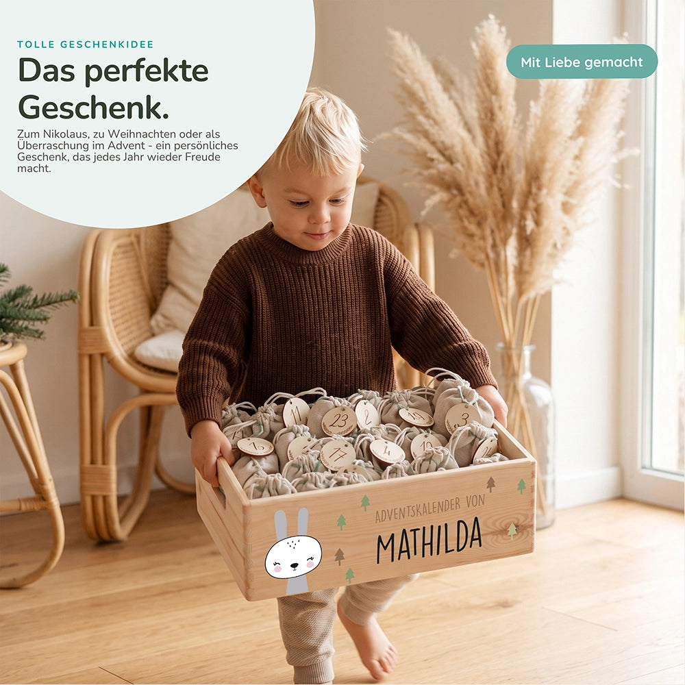 Personalisierter Adventskalender zum Befüllen - Winterhase