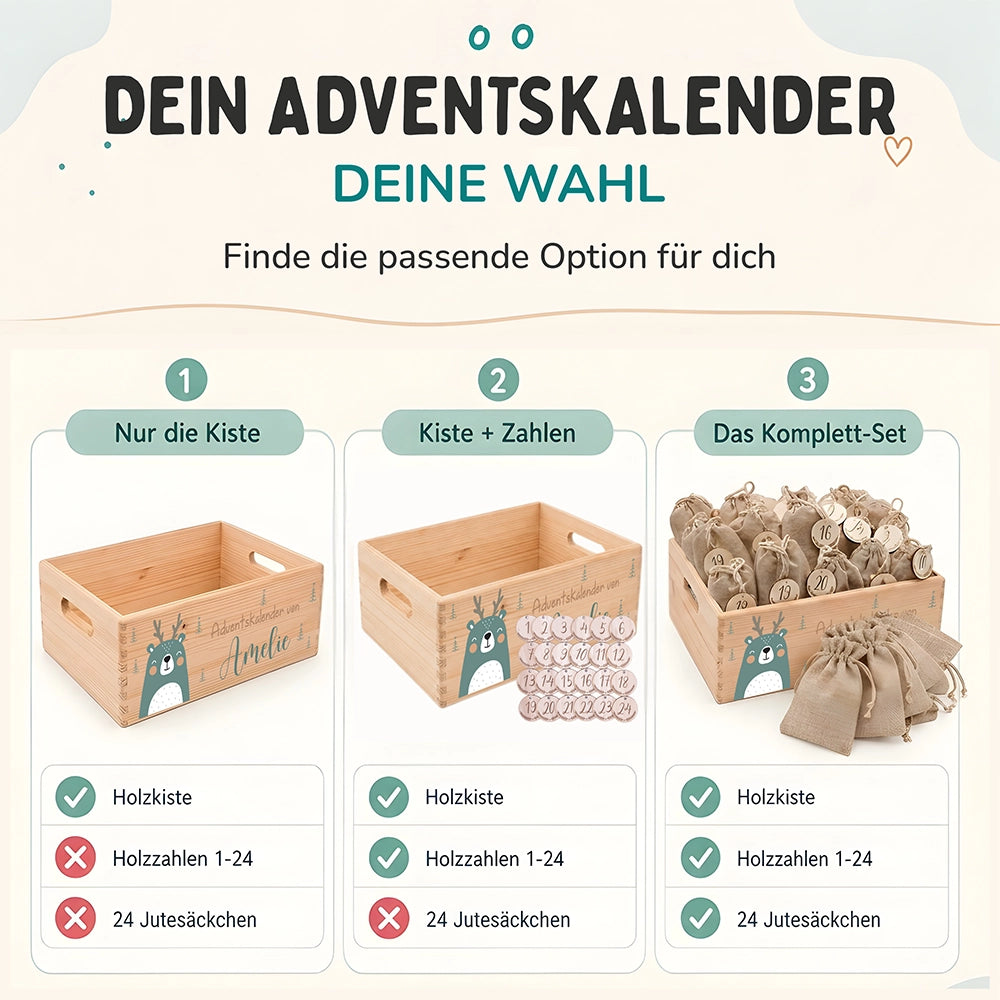 Personalisierter Adventskalender zum Befüllen - Boho Reh