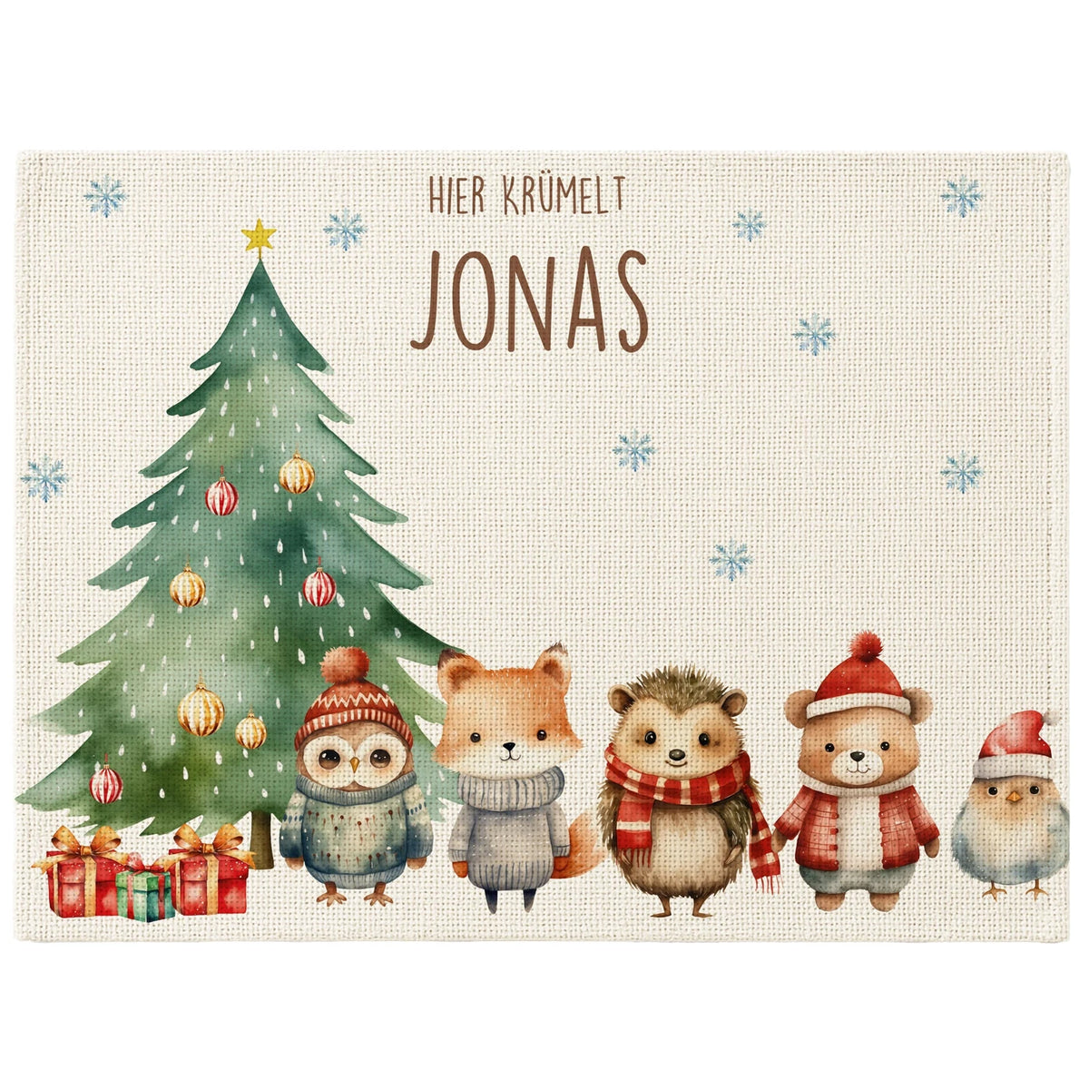 Tischset Kinder personalisiert Weihnachtsmotiv - Zauberpfötchen