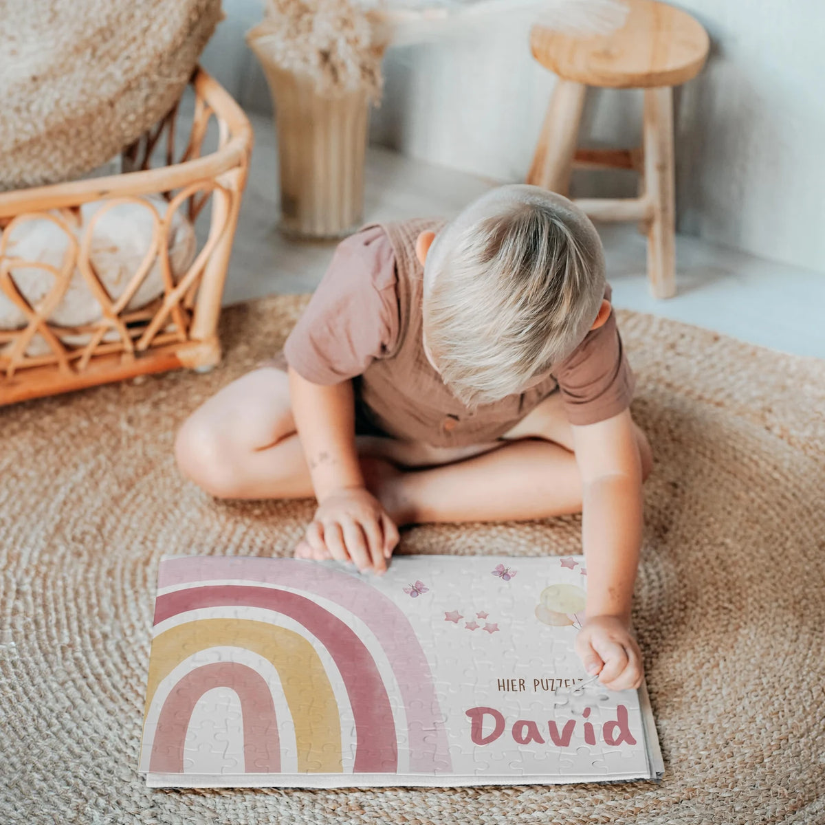 Kinderpuzzle personalisiert mit Namen - Regenbogen
