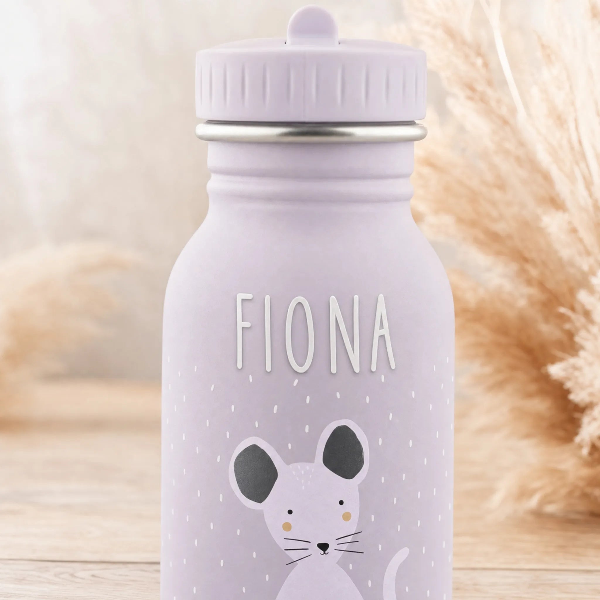 Trixie Trinkflasche Kinder Maus, Geschenk mit Wunschname-Gravur