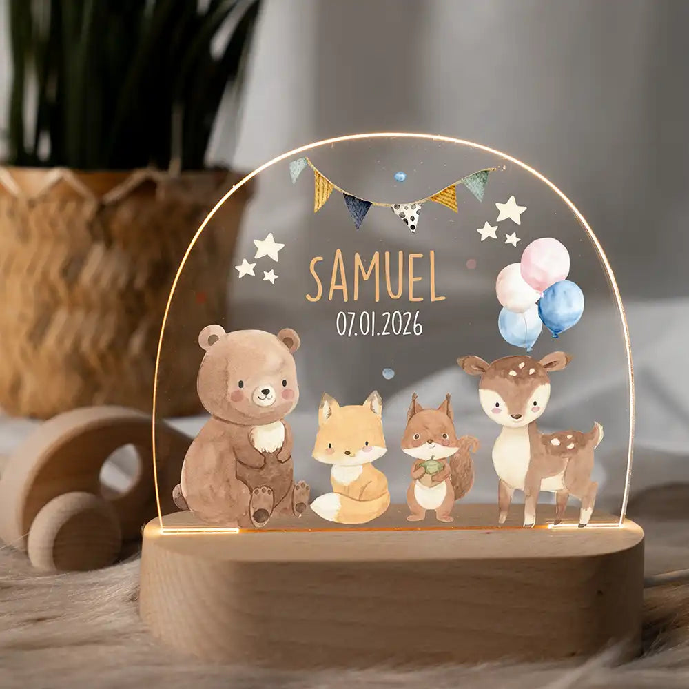 Nachtlicht Kinder personalisiert - Herzliche Tierfreunde