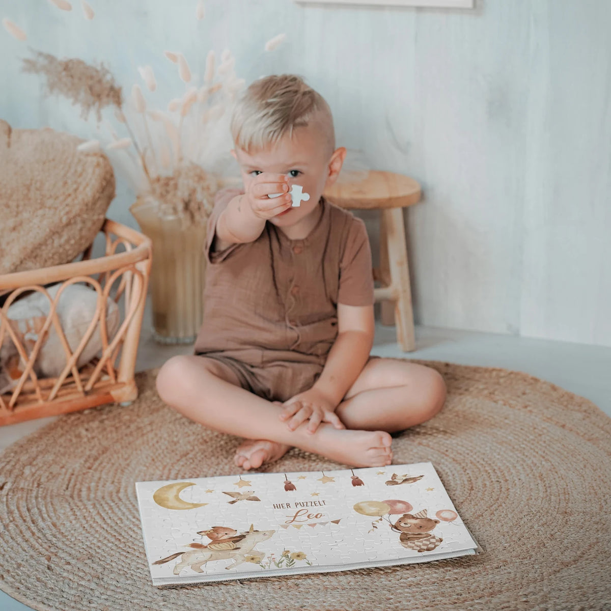 Kinderpuzzle personalisiert mit Namen - Zauberhafte Tiere