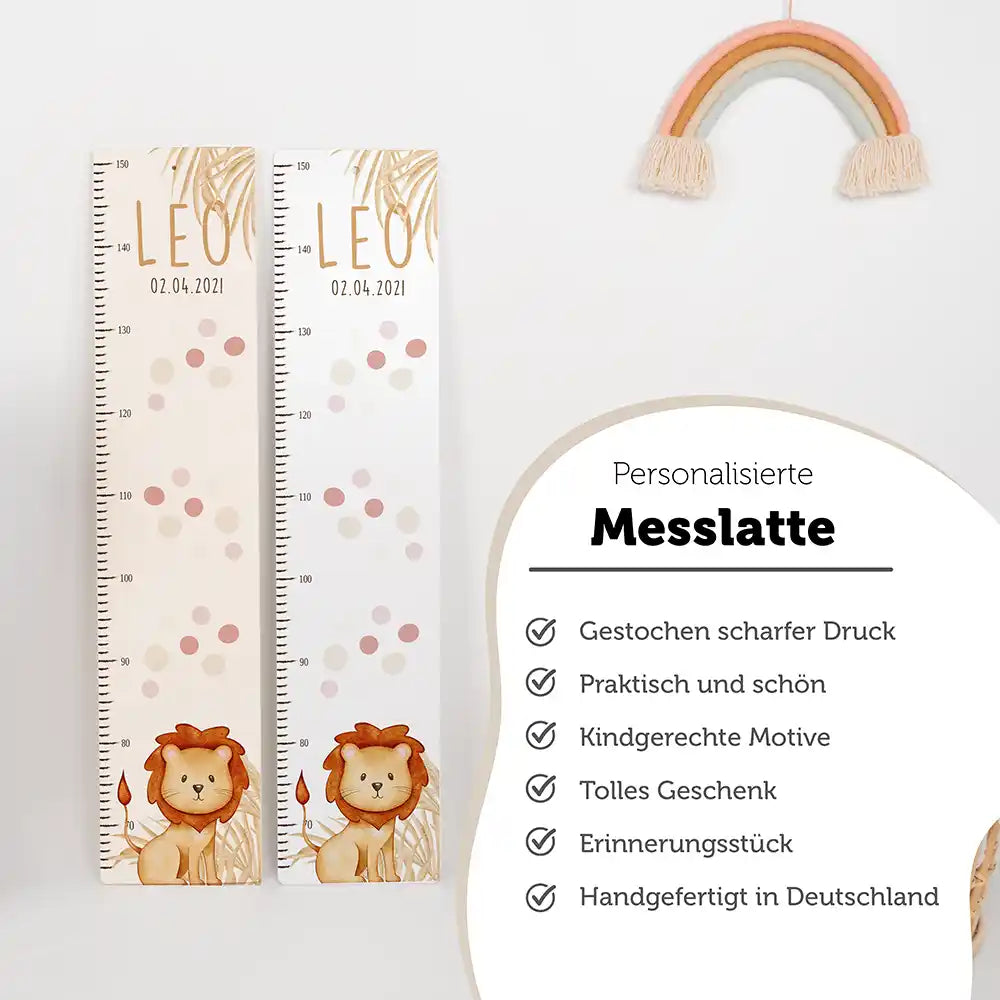 Messlatte Kinder Holz & Aluverbund - Löwe