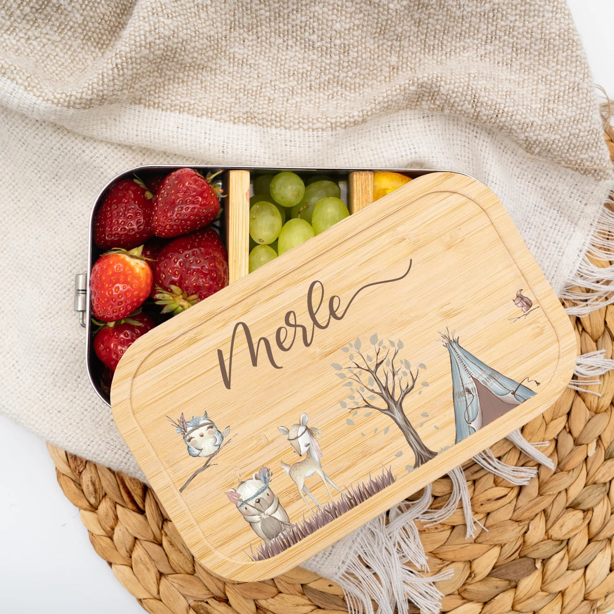 Brotdose Kinder personalisiert - Woodland