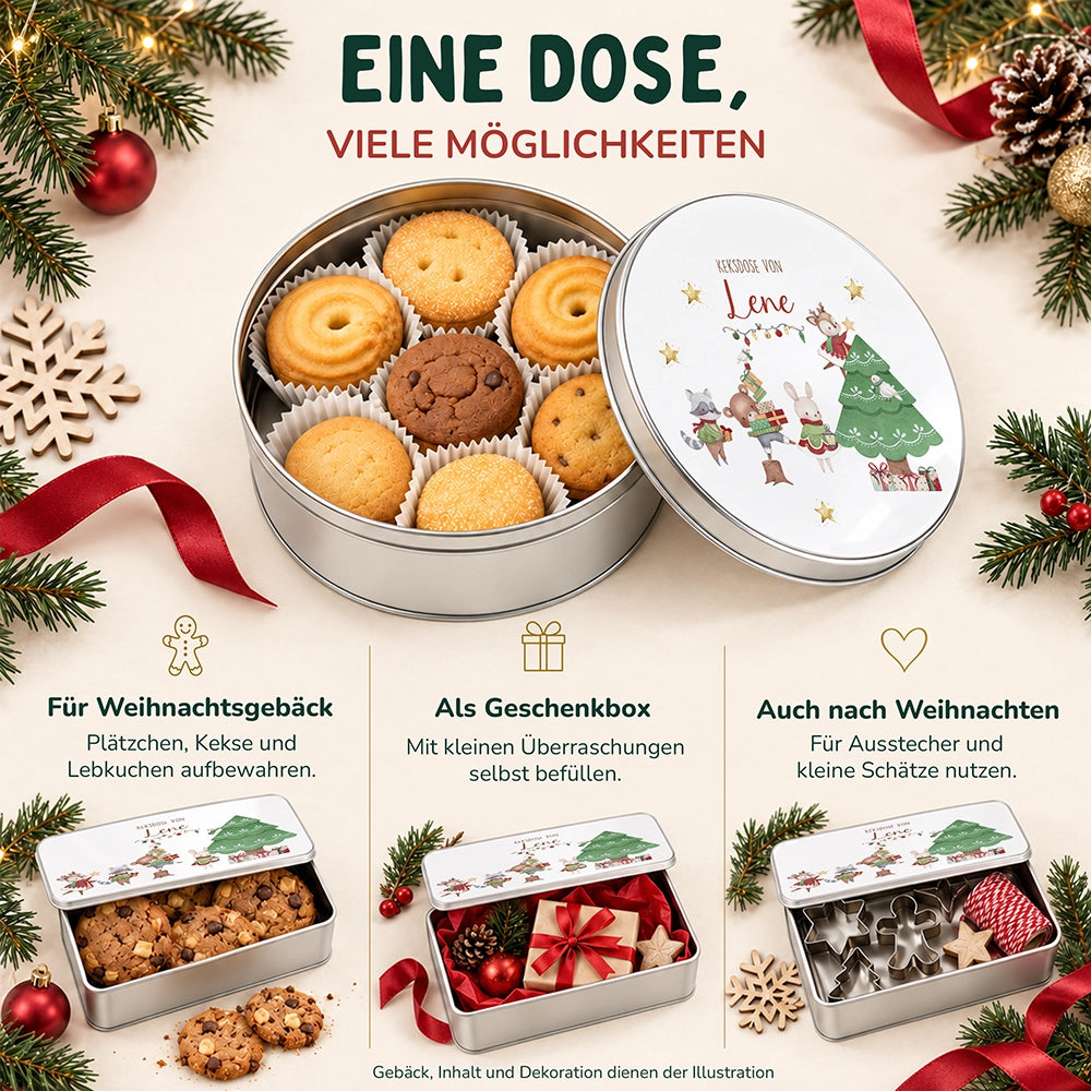 Keksdose aus Metall personalisiert - Weihnachtsbaum