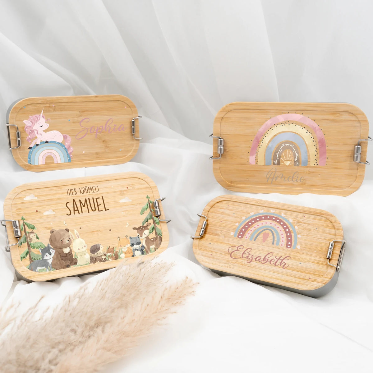 Brotdose Kinder personalisiert - Regenbogen