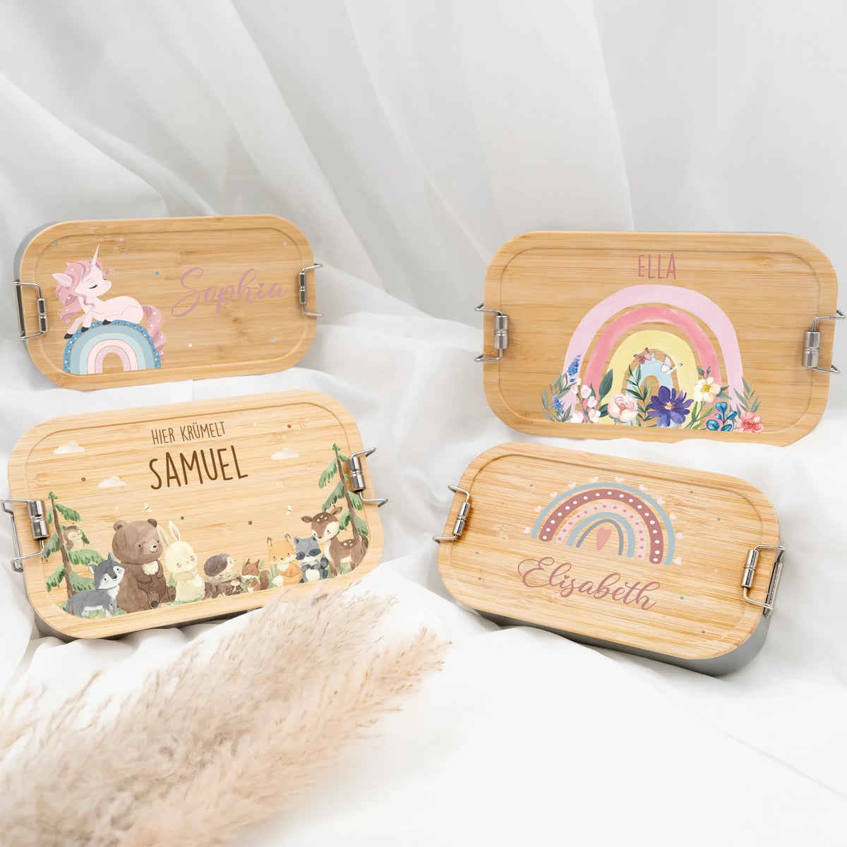 Brotdose Kinder personalisiert - Regenbogen