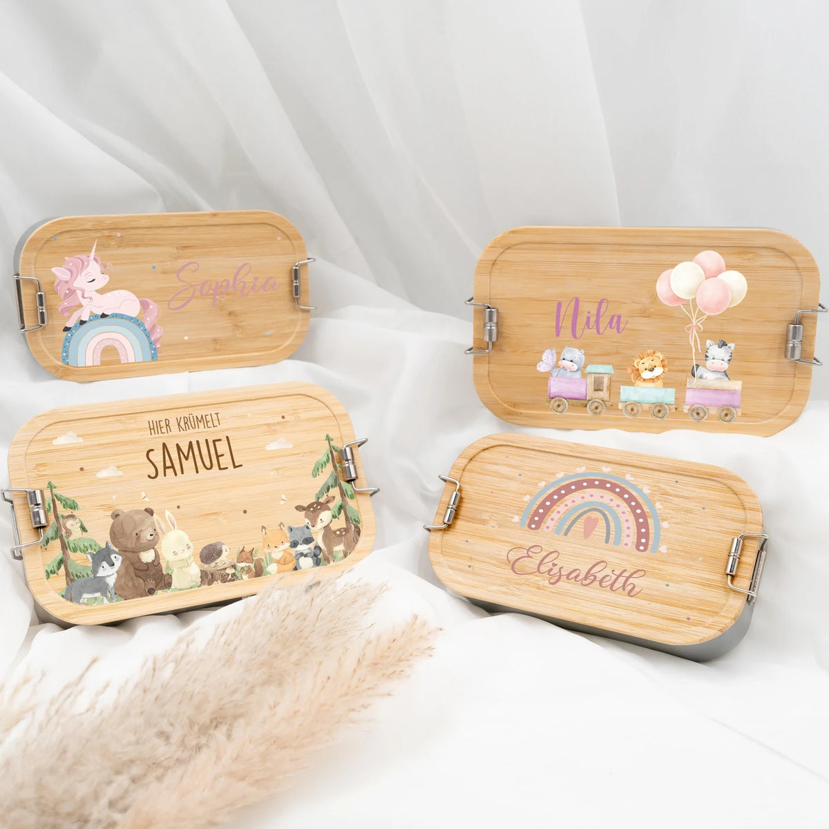Brotdose Kinder personalisiert - Tiere Eisenbahn