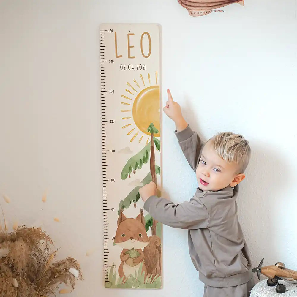 Messlatte Kinder Holz & Aluverbund - Eichhörnchen