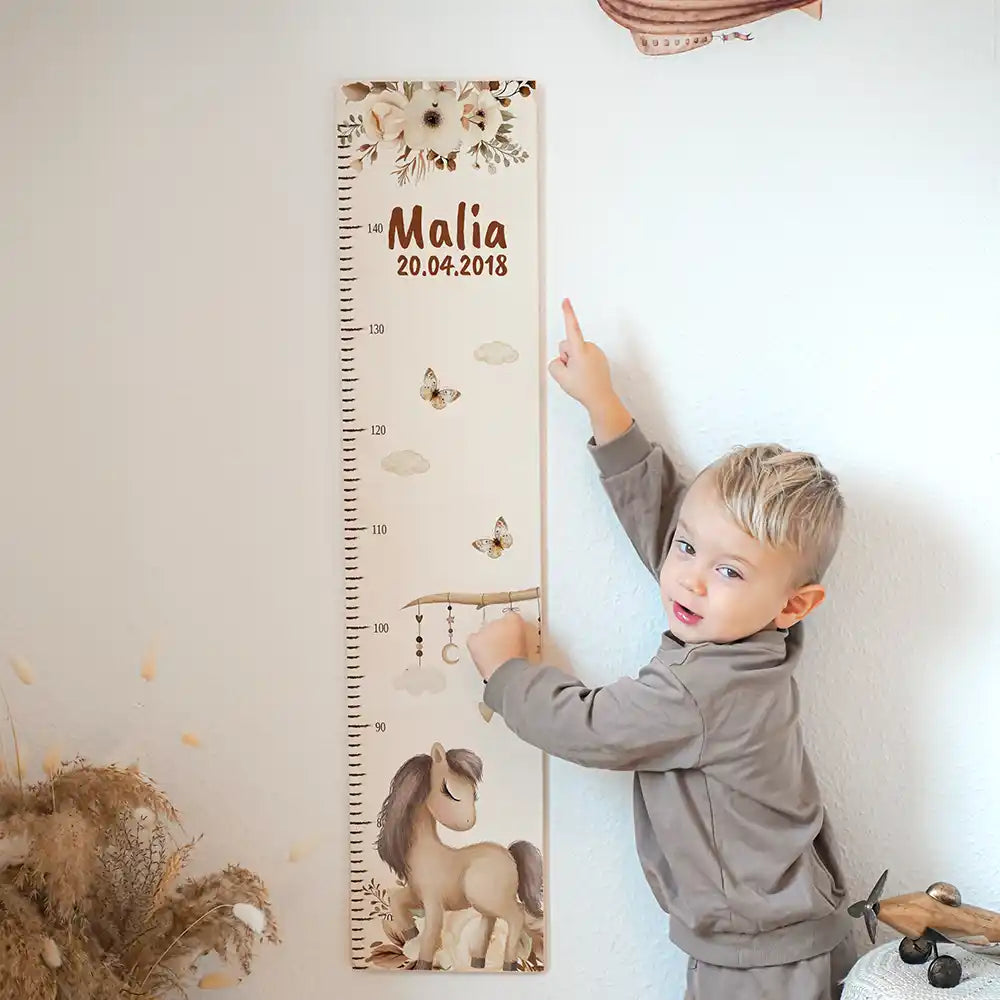 Messlatte Kinder Holz & Aluverbund - Pferd