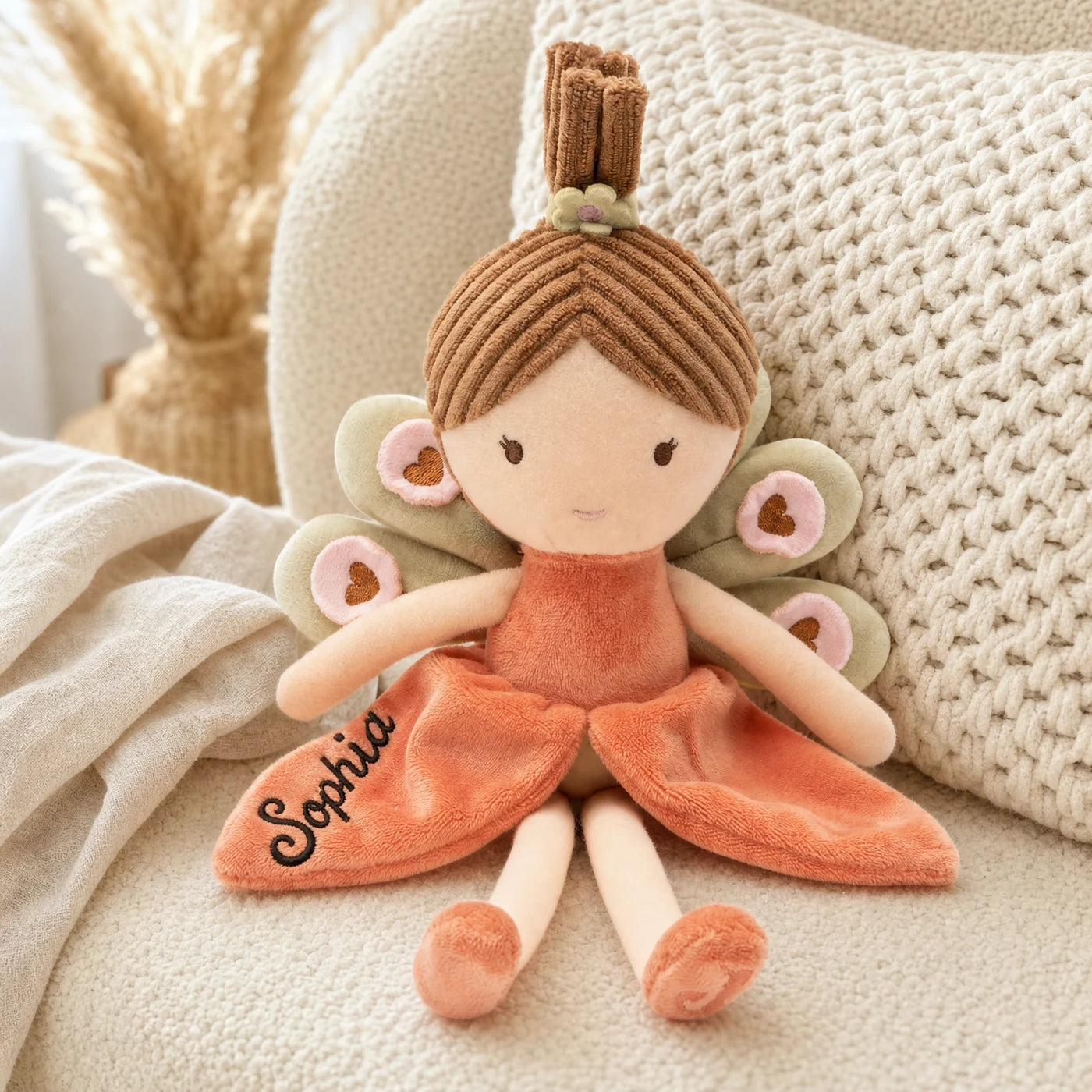 Jollein Stoffpuppe Fee Koralle, Kuschelpuppe im Kinderzimmer
