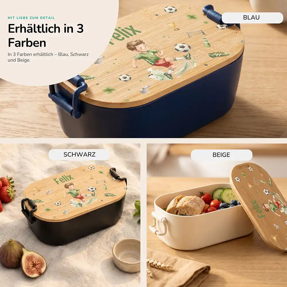 Brotdose Kinder personalisiert Fußballer, Lifestyle Kita Schule und unterwegs
