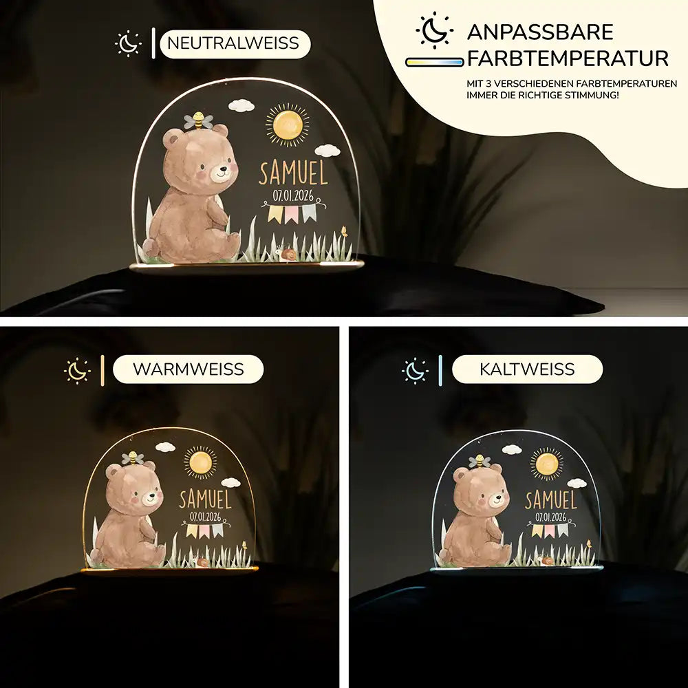 Nachtlicht Kinder personalisiert - Niedlicher Waldbär