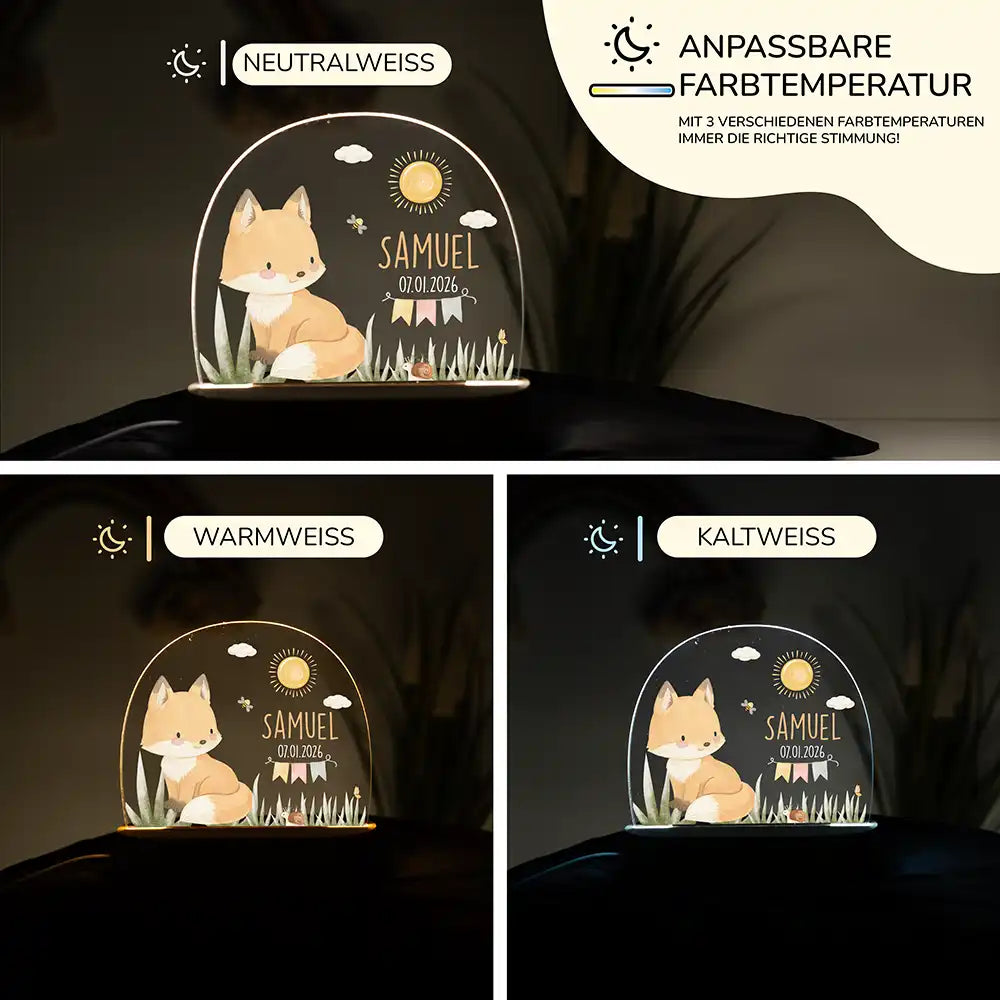 Nachtlicht Kinder personalisiert - Baby Fuchs