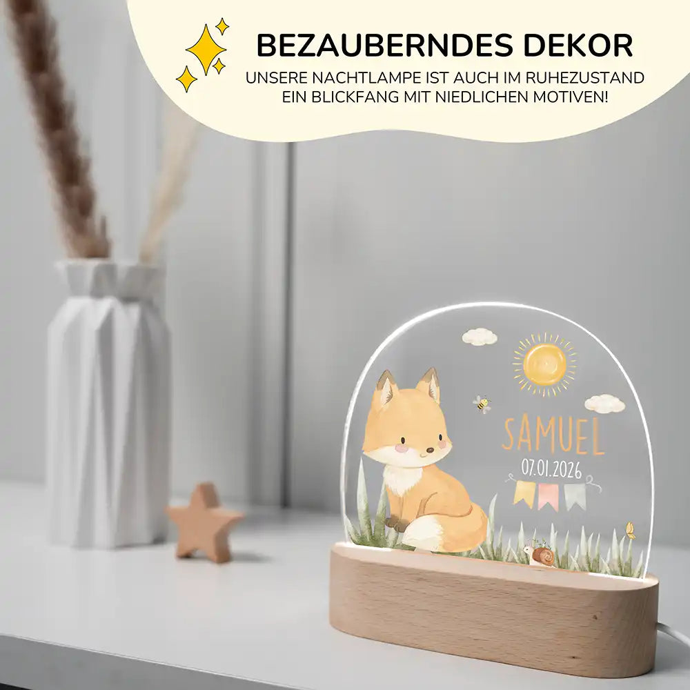 Nachtlicht Kinder personalisiert - Baby Fuchs