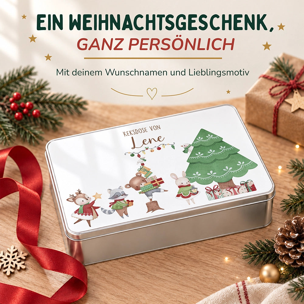 Keksdose aus Metall personalisiert - Weihnachtsbaum