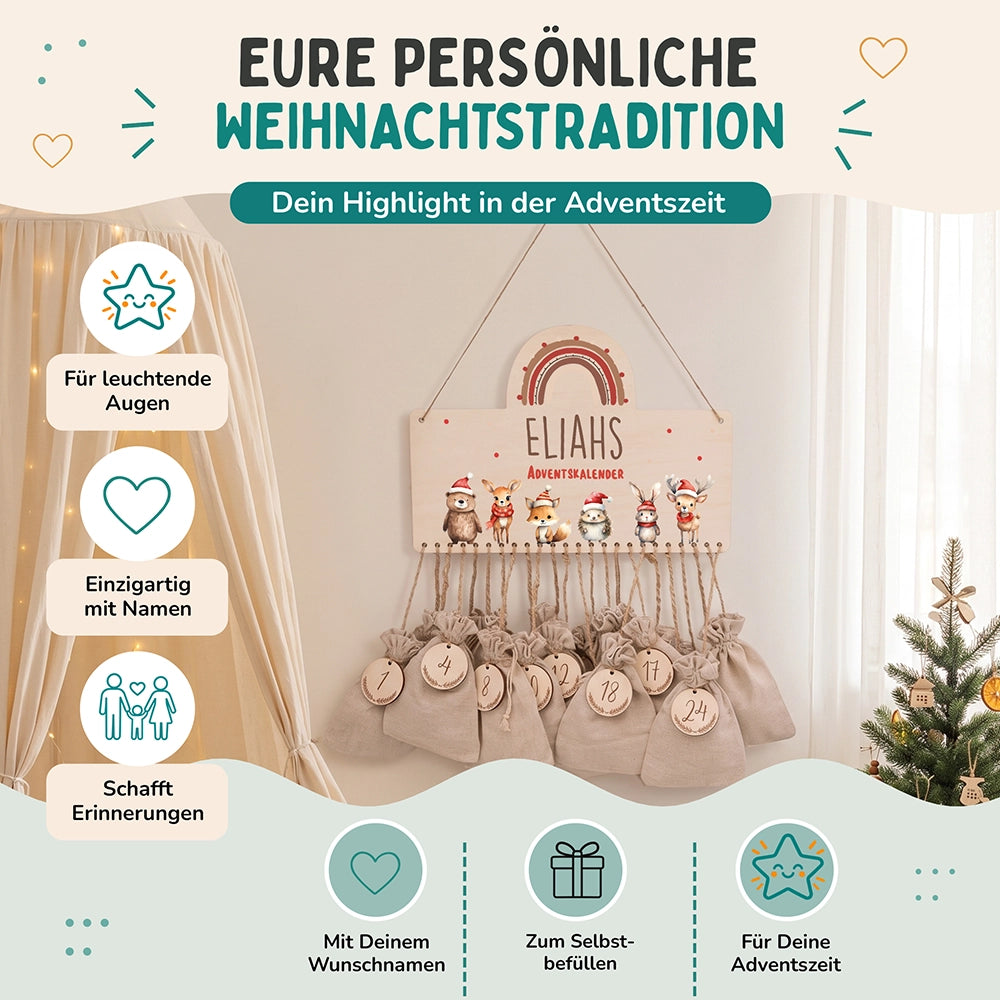 Personalisierte Adventskalender Tierfamilie
