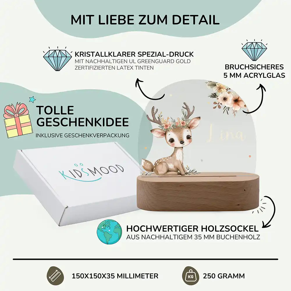 Kinderzimmer Bundle Tonieregal und Nachtlicht - Baby Reh