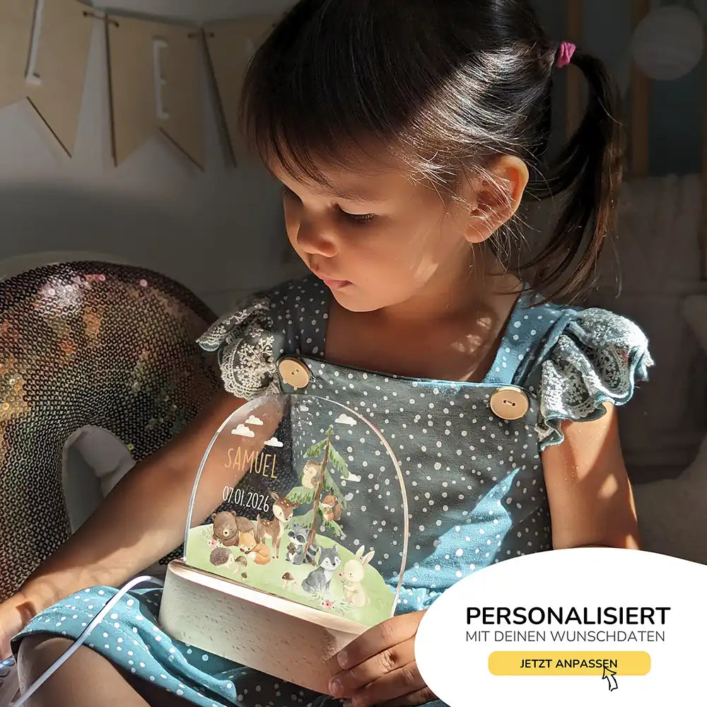 Nachtlicht Kinder personalisiert - Kleine Waldwunder