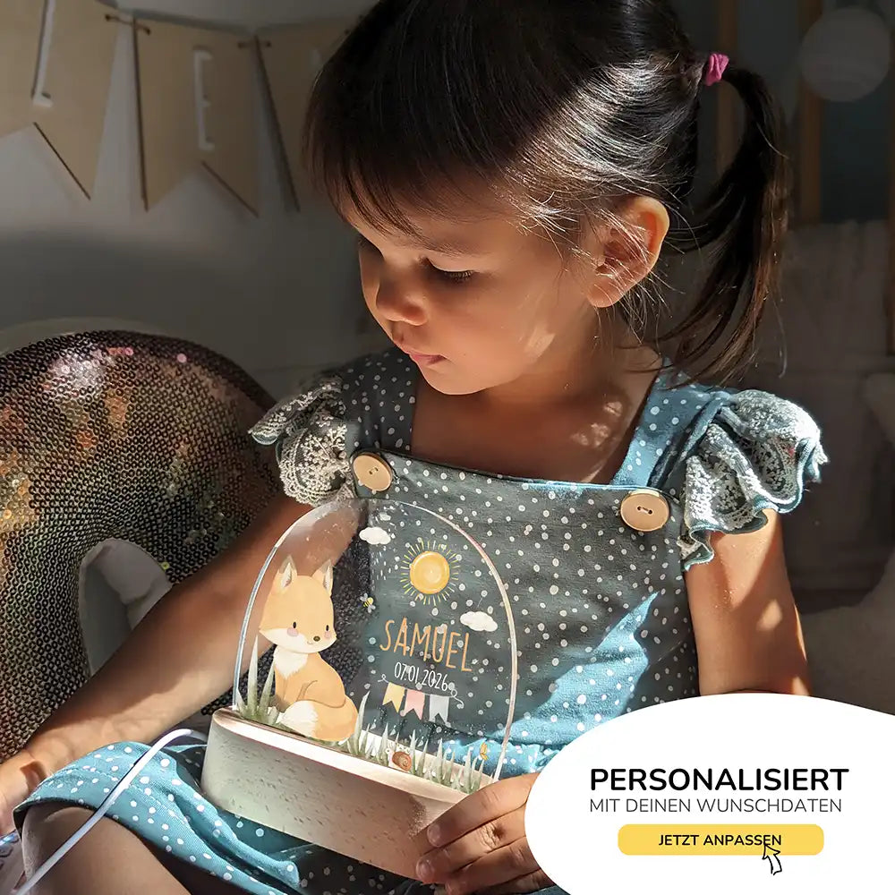 Nachtlicht Kinder personalisiert - Baby Fuchs